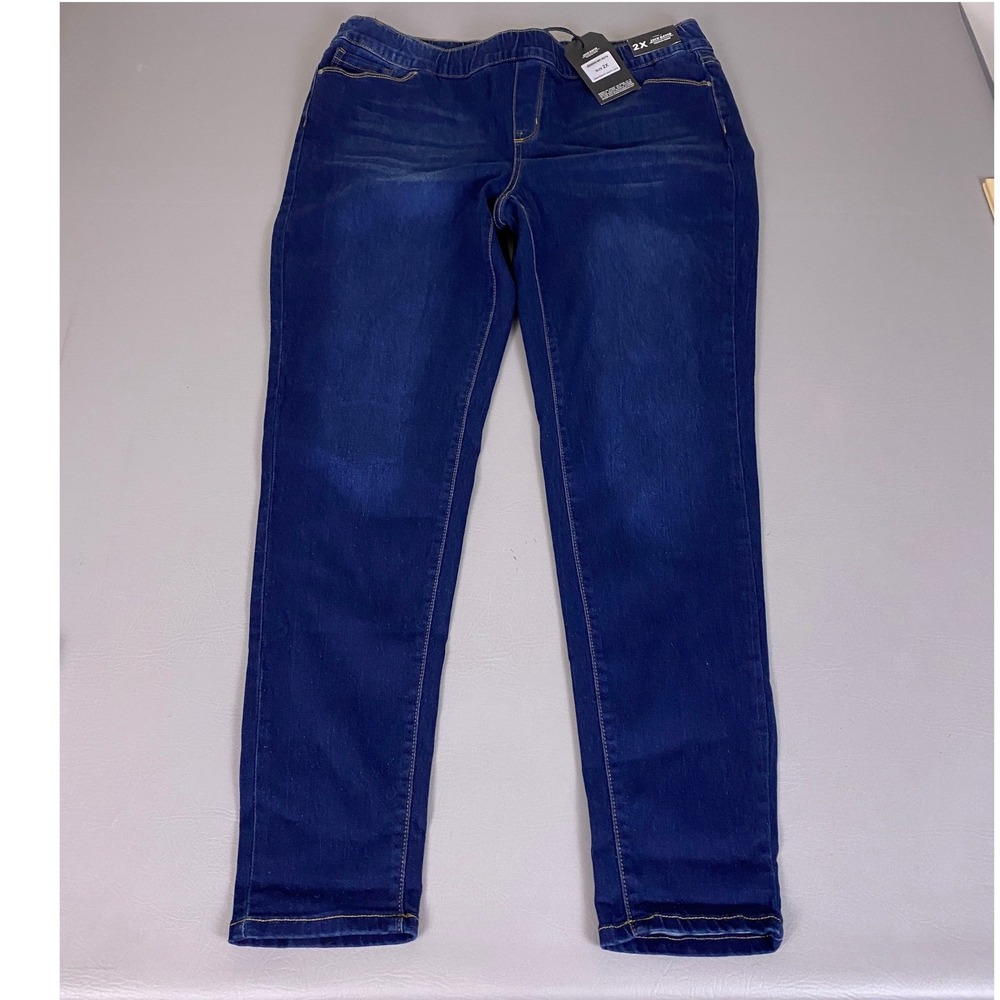 Jack David Jeans Women's Plus Size 2X Dark Wash‎ Skinny Jeggings Blue Denim NWT